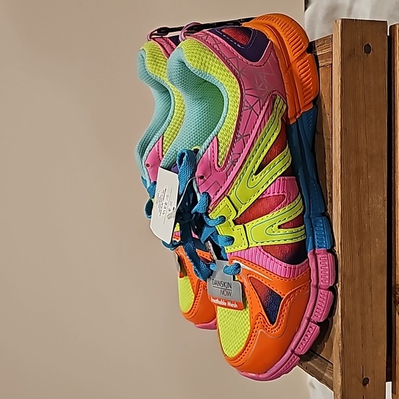 B Danskin Now womens 5 Neon Fashion Sneakers Shoes Pink Purple 80s 90s Vibe NWT - Picture 9 of 11